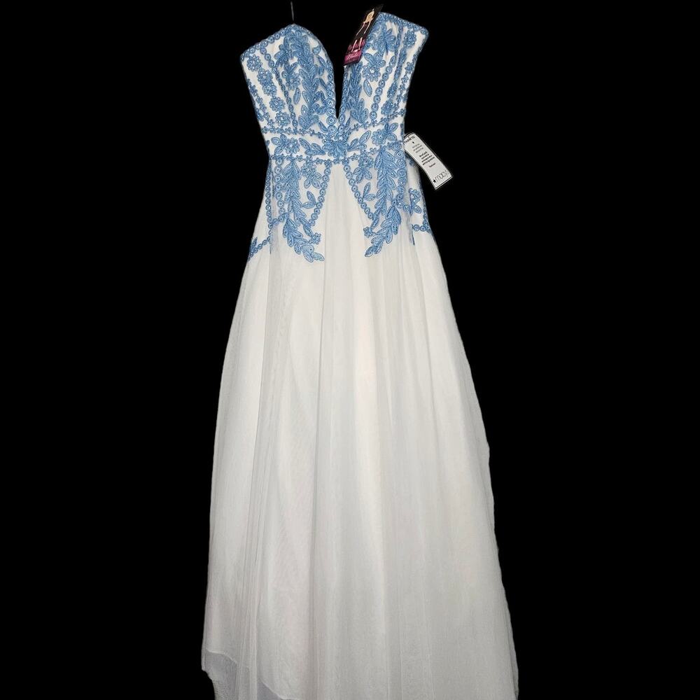 Prom Wedding Gown Blue White Size 13 Blondie Nights
